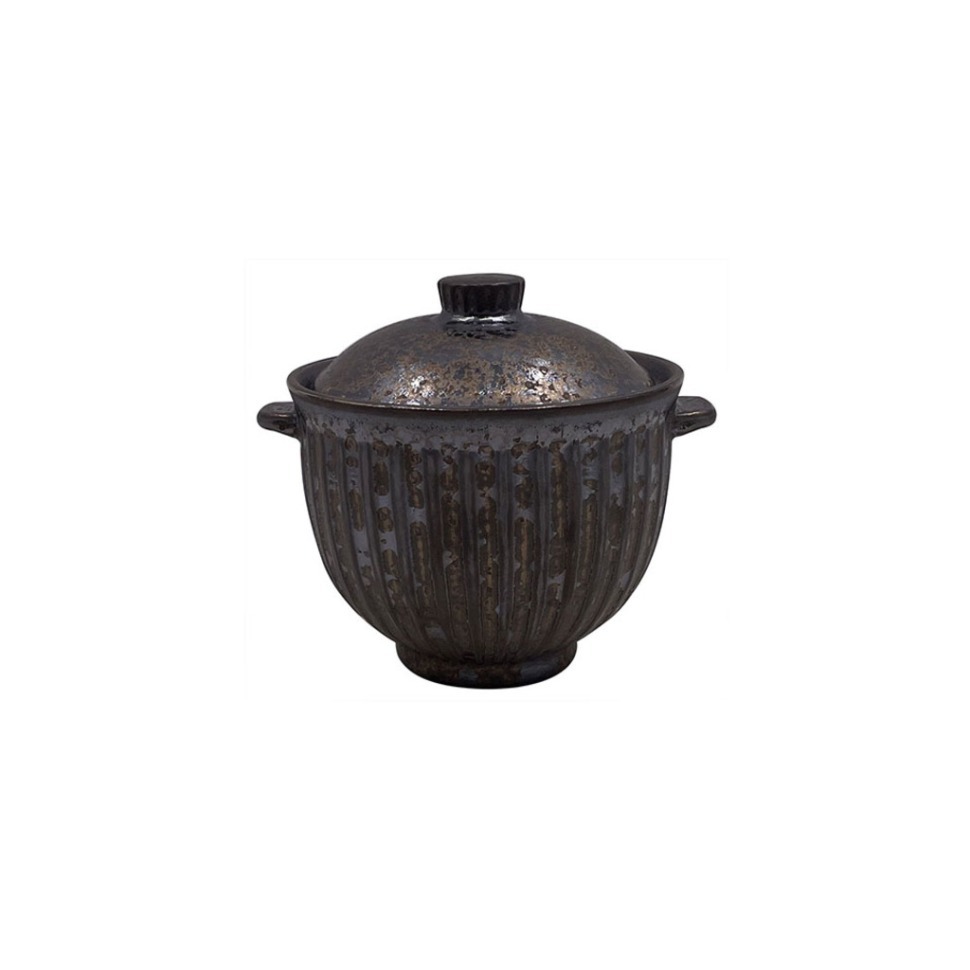 Фото Чаша с крышкой L9705-M2, 13 см, каменная керамика, Brown, ROOMERS TABLEWARE - интернет-магазин МегаТерем в Москве
