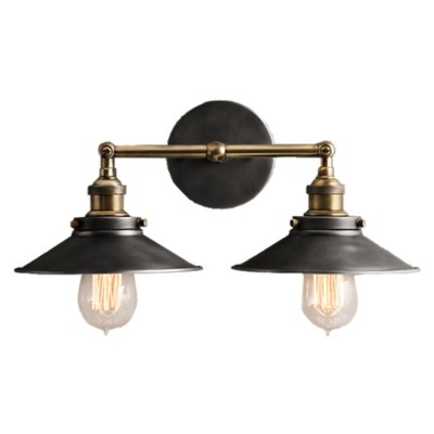 Бра Скон Дабл DTL9105, металл, Gold, black finish, RESTORATION HARDWARE