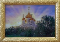 Картина Храм В лучах солнца с кристаллами Swarovski (1061)