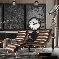 Часы с подсветкой Дифрент DTR2103, 70, металл, стекло, Matte/ black, RESTORATION HARDWARE