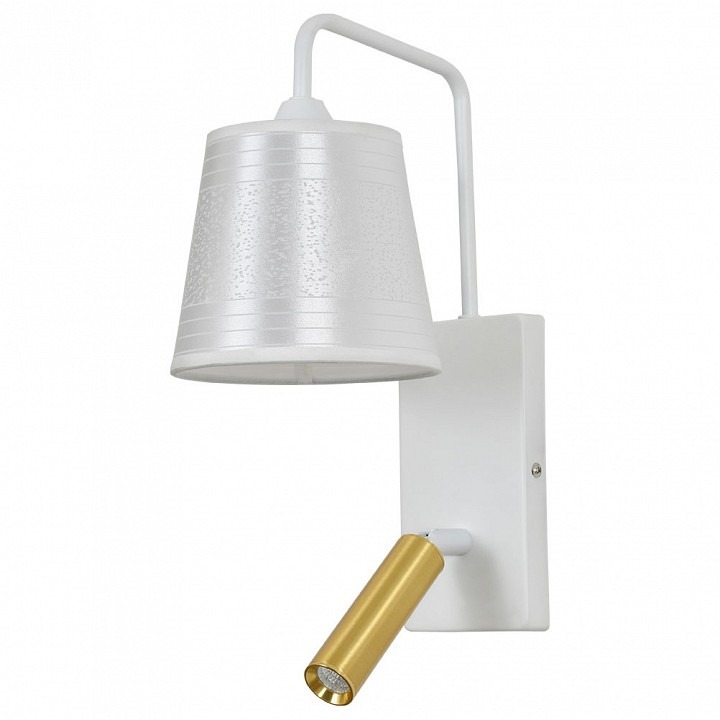 Фото Бра с подсветкой Escada 598 598/1A White/Brass ESC_598_1A_White_Brass - интернет-магазин МегаТерем в Москве