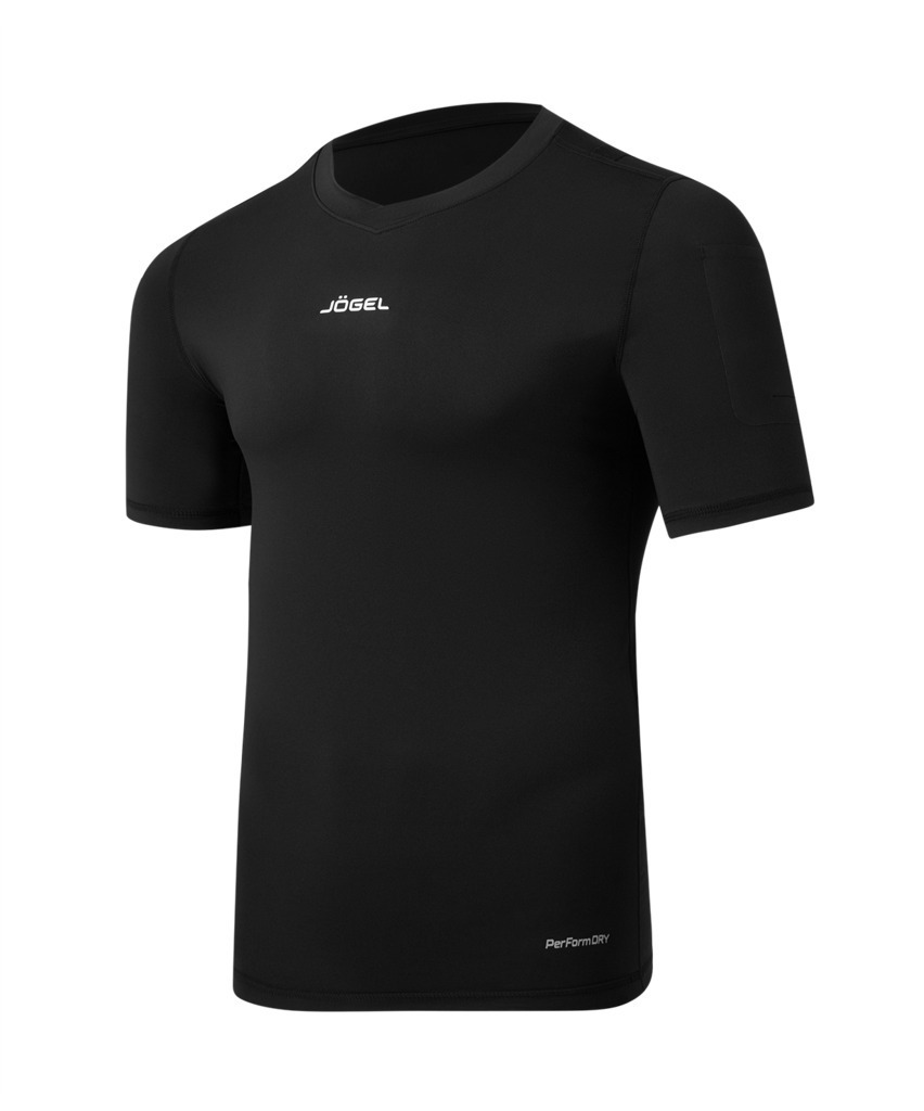 Фото Футболка компрессионная судейская JOGEL PerFormDRY Referee Baselayer Tee SS, черный (2113859) - интернет-магазин МегаТерем в Москве