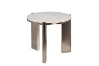 Стол журнальный натур.белый мрамор Касс Белый (Cass White) d 57*50см (TT-00014149)