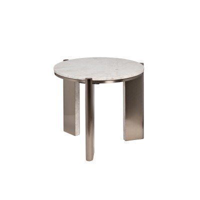 Стол журнальный натур.белый мрамор Касс Белый (Cass White) d 57*50см (TT-00014149)