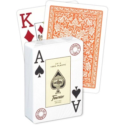 Карты "Fournier 2818 orange" 100% пластик (64603)