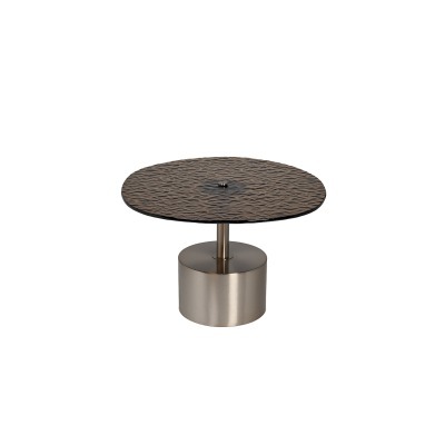 Стол журнальный, стекло рельефное тонированное d 60*63*41см (TT-00014150)