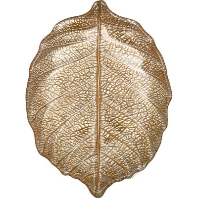 Блюдо "leaf" gold 21см без упаковки (мал 24шт) АКСАМ (339-072)