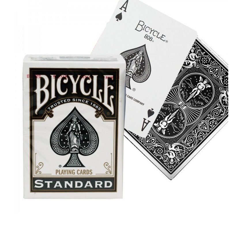 Фото Карты Bicycle Rider Back Standard Index Grey / Black (44896) - интернет-магазин МегаТерем в Москве