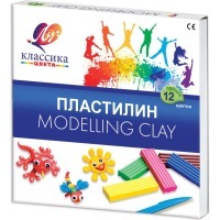 Пластилин классический Луч Классика 12 цветов 240 г со стеком 7С331-08 (66063)