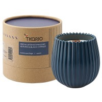 Свеча ароматическая с деревянным фитилём vetiver & black cypress из коллекции edge, синий, 60 ч (75706)