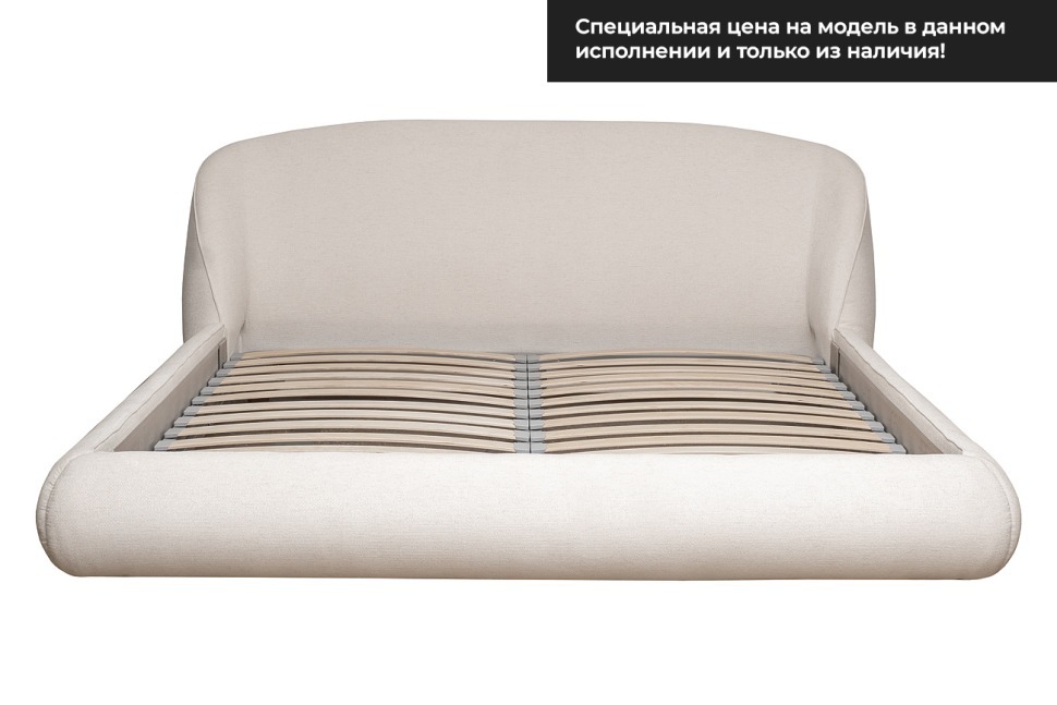 Фото Кровать Палаццо(Palazzo) 180 без мех.шенилл экрю Natur-Ecru 215*240*90см (TT-00016495) - интернет-магазин МегаТерем в Москве