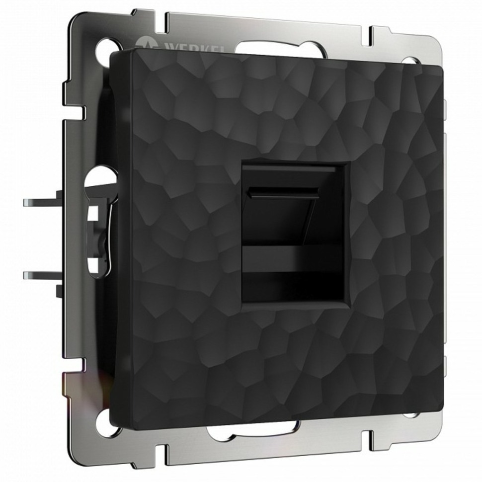 Фото Розетка Ethernet RJ-45 без рамки Werkel Hammer черный W1281008 WRK_a052047 - интернет-магазин МегаТерем в Москве