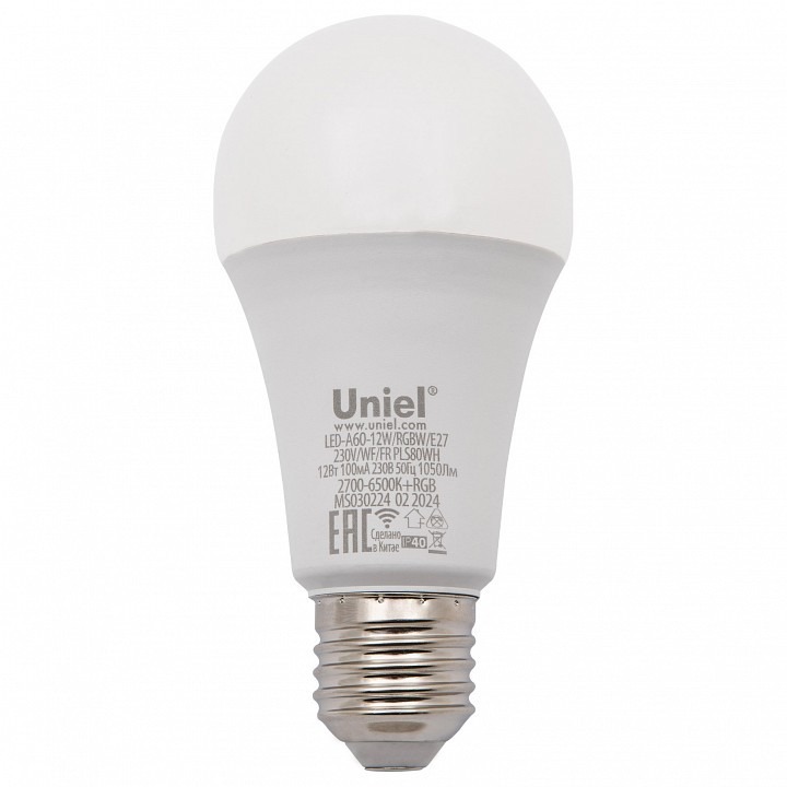 Фото Лампа светодиодная с управлением через Wi-Fi Uniel  E27 12Вт 2700 - 6500K UL-00011654 UL_UL-00011654 - интернет-магазин МегаТерем в Москве