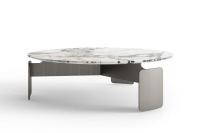Стол журнальный, мрамор Арабескато Корчия (Arabescato Corchia) d90*28см (TT-00013055)