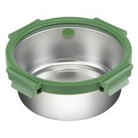 Контейнер стальной круглый click steel, 1,5 л, зеленый (75141)
