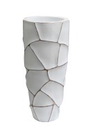 Кашпо d30*69см белое с золотом (TT-00008329)