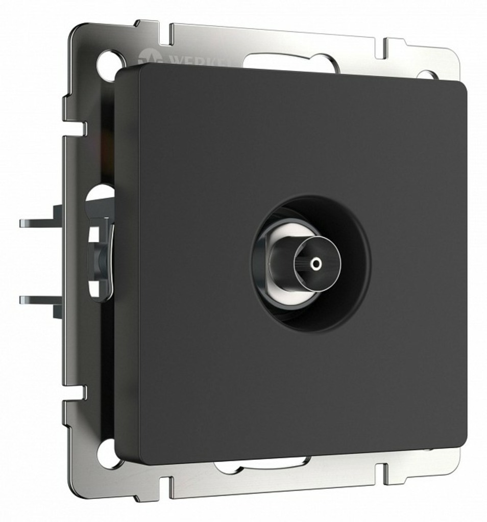 Фото ТВ-розетка оконечная без рамки Werkel черный матовый W1183008 WRK_a051612 - интернет-магазин МегаТерем в Москве