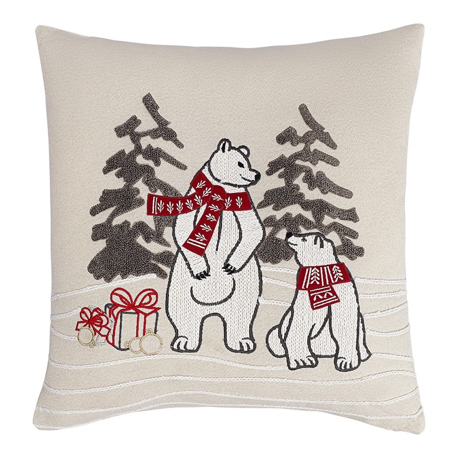 Фото Подушка декоративная festive bears из коллекции new year essential, 45х45 см (77712) - интернет-магазин МегаТерем в Москве