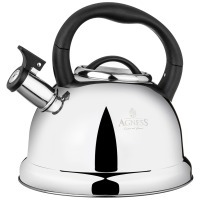 Чайник agness со свистком,  3,0 л и складывающейся ручкой (937-033) 