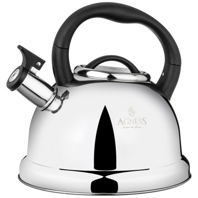 Чайник agness со свистком,  3,0 л и складывающейся ручкой (937-033) 