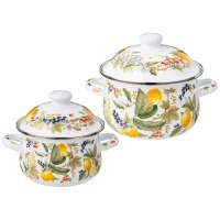 Набор кастрюль agness эмалированных серия "фруктовая корзина", 4пр. 1,5л и 2,8л, 16х10см, 20х12см (934-702) 
