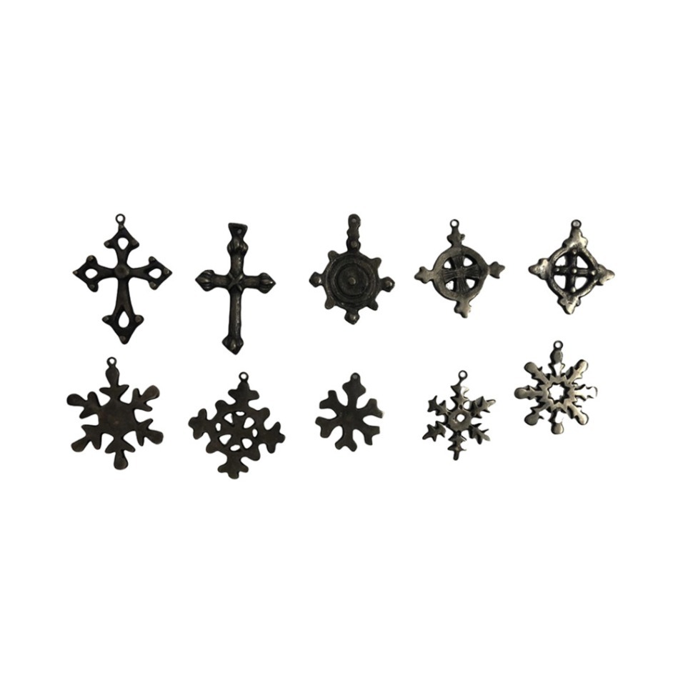 Фото Набор елочных игрушек из 10 штук PI159/AN, никель, Antique nickel, ROOMERS FURNITURE - интернет-магазин МегаТерем в Москве