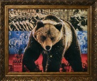 Картина Медведь Символ России с кристаллами Swarovski (1210)