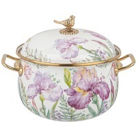 Кастрюля эмалированная agness с крышкой, серия irises 3,8л, диа.20см подходит для индук.пл (950-573) 