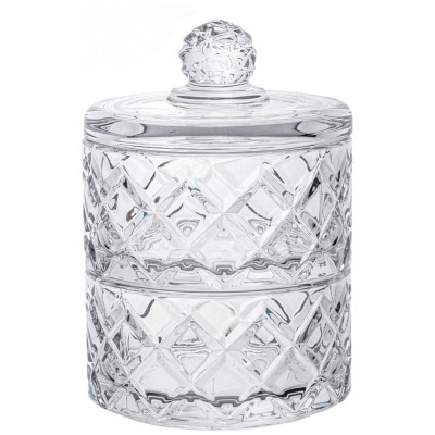 Емкость для хранения lefard с крышкой 2 яруса "diamant" 10,5*15 см, 280 мл (каждая) (691-090) 