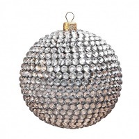Новогодний шар Блеск серебра с кристаллами Swarovski (4009)