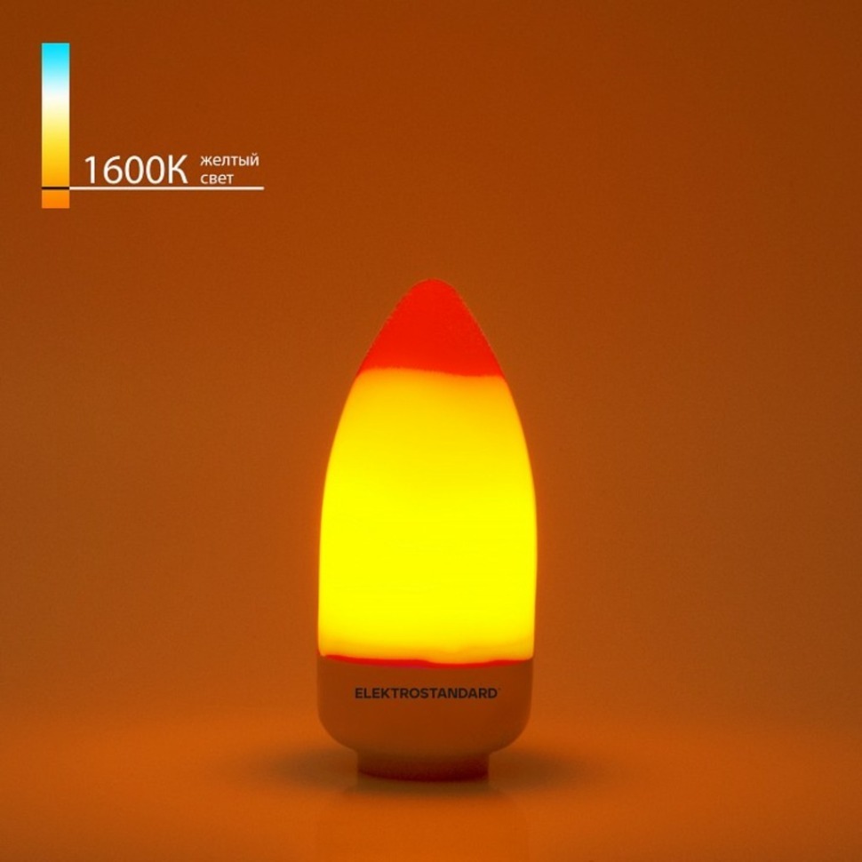 Фото Лампа светодиодная Elektrostandard Лампа пламя E14 3Вт 1600K a055882 ELK_a055882 - интернет-магазин МегаТерем в Москве