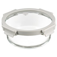 Контейнер для запекания и хранения круглый click glass, 1,3 л, светло-серый (75147)
