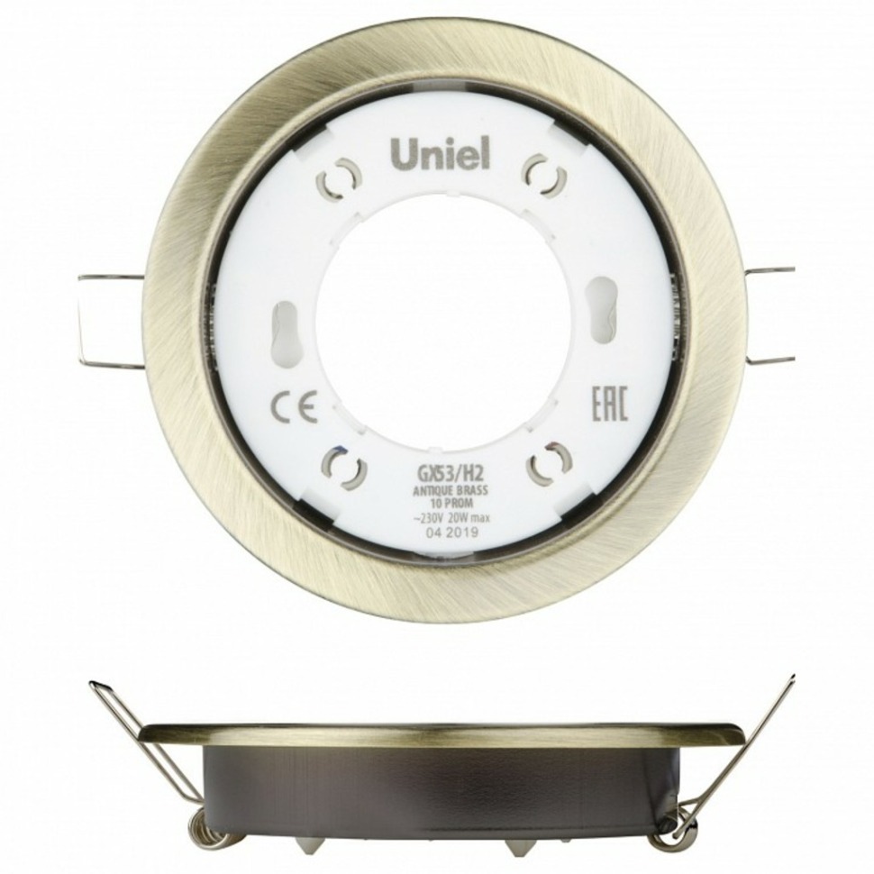 Фото Встраиваемый светильник Uniel GX53-H2 UL-00005056 UL_UL-00005056 - интернет-магазин МегаТерем в Москве