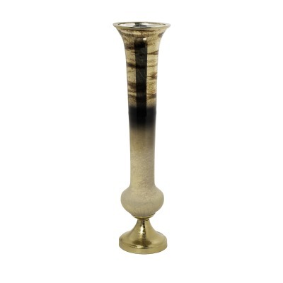 Ваза стекл.бежевая на металл. основании d20*100см (TT-00008699)