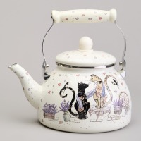 Чайник agness эмалированный серия "lavender cats", 2,6 л (943-073) 