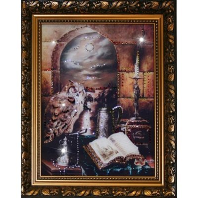 Картина Филин на книгах с к...