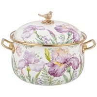 Кастрюля эмалированная agness с крышкой, серия irises 4,8л, диа.22см подходит для индук.пл (950-582) 