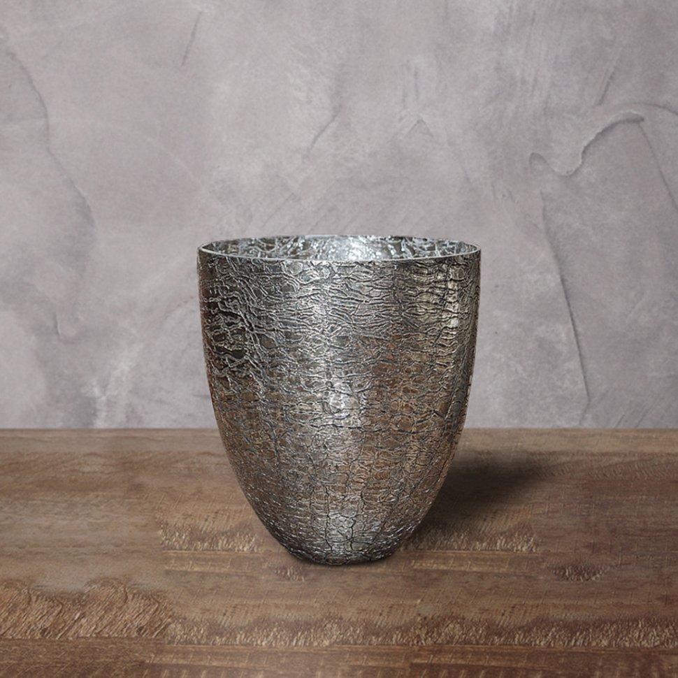 Фото Подсвечник Ksa/5474, 16, стекло, Crackle black gold, ROOMERS FURNITURE - интернет-магазин МегаТерем в Москве