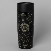 Термокружка agness "supernova black" 360мл, колба нерж.сталь 18/10 (709-108) 