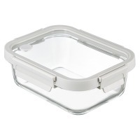Контейнер для запекания и хранения прямоугольный click glass, 1 л, светло-серый (75152)