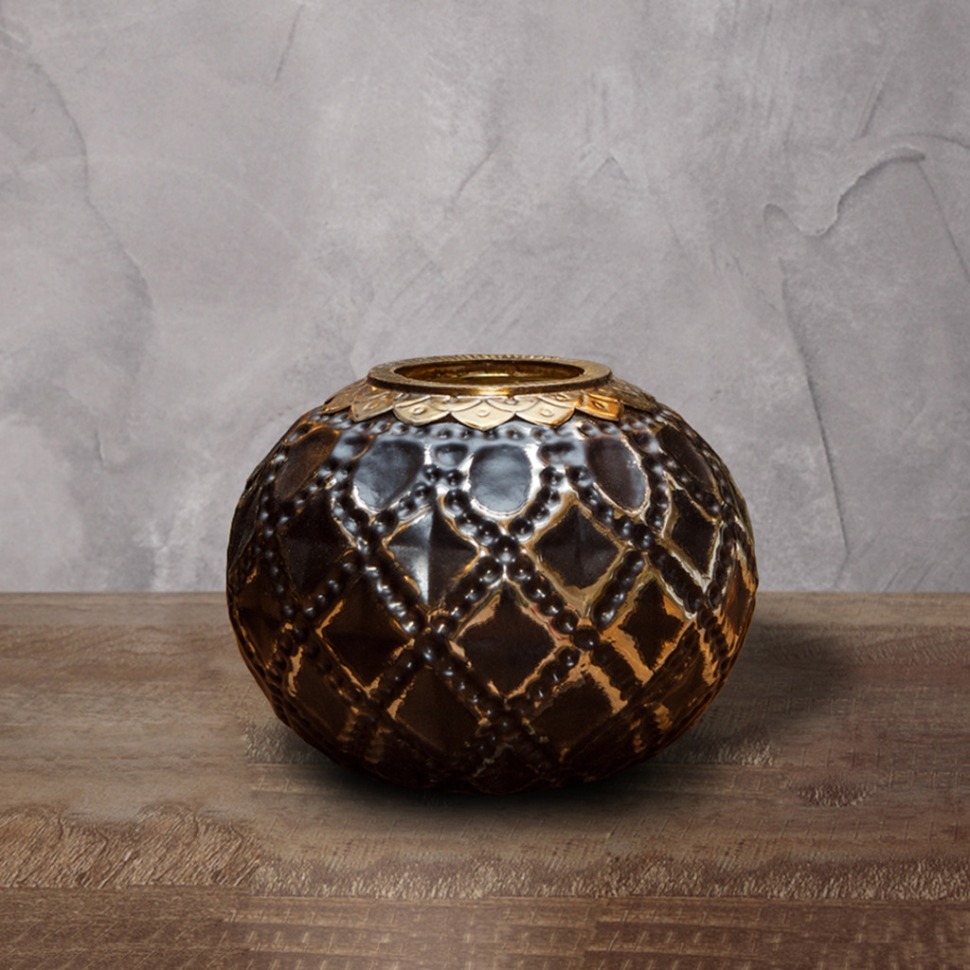 Фото Подсвечник Ksa/5479, 22, стекло, металл, black gold, ROOMERS FURNITURE - интернет-магазин МегаТерем в Москве