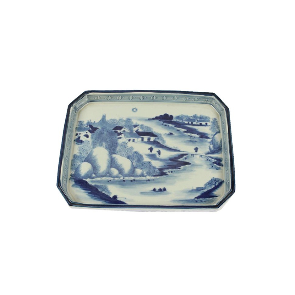 Фото Поднос RZAJ13, фарфор, blue/white, ROOMERS TABLEWARE - интернет-магазин МегаТерем в Москве