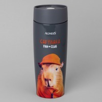 Термокружка agness "capybara" 360мл, колба нерж.сталь 18/10 (709-112) 