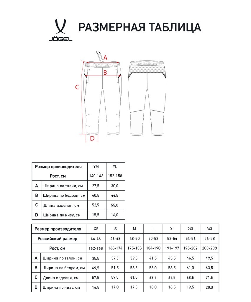 Фото Брюки тренировочные JOGEL DIVISION PerFormDRY Pro Training Pants 3/4, черный (2105625) - интернет-магазин МегаТерем в Москве