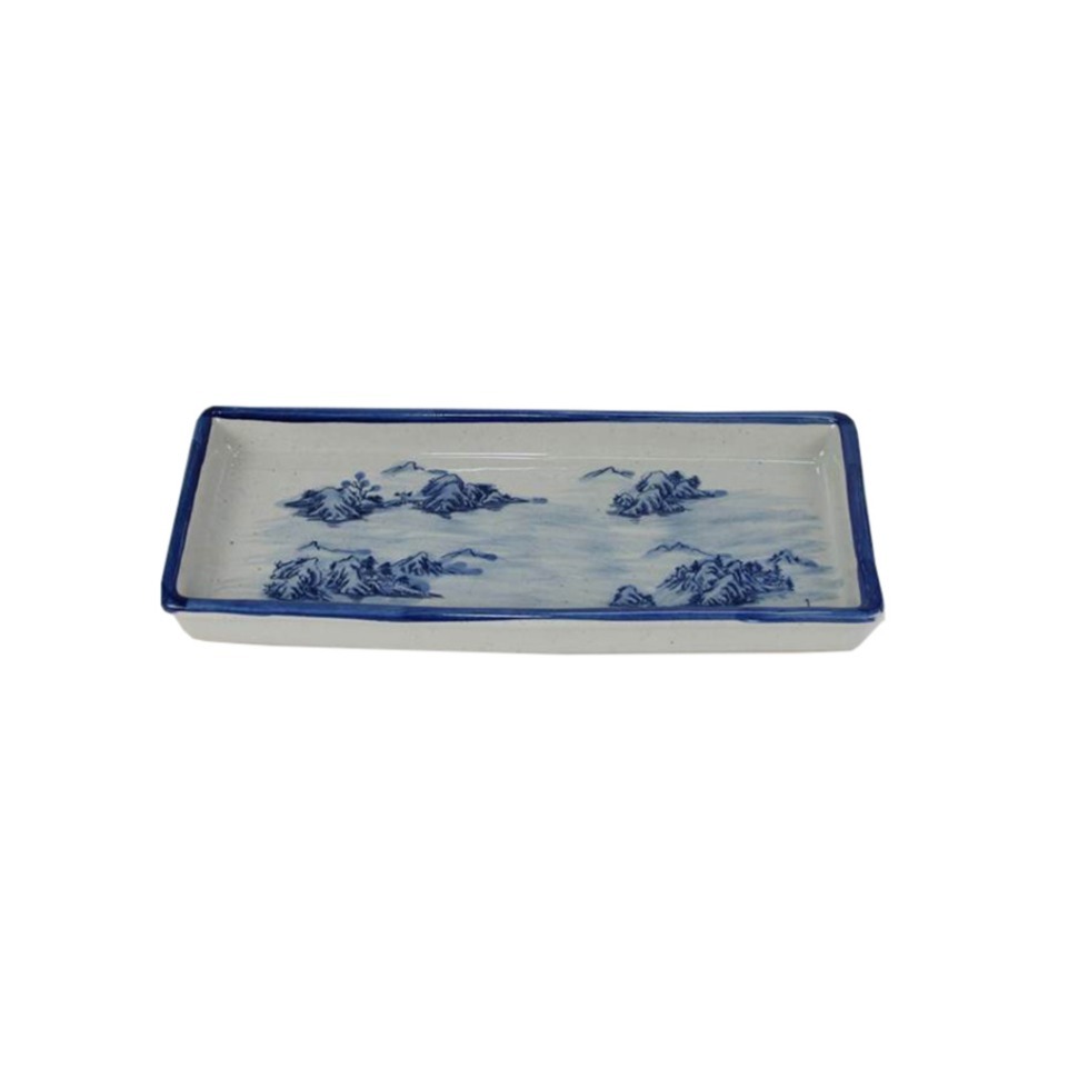 Фото Поднос RZIQ07-C, фарфор, blue/white, ROOMERS TABLEWARE - интернет-магазин МегаТерем в Москве