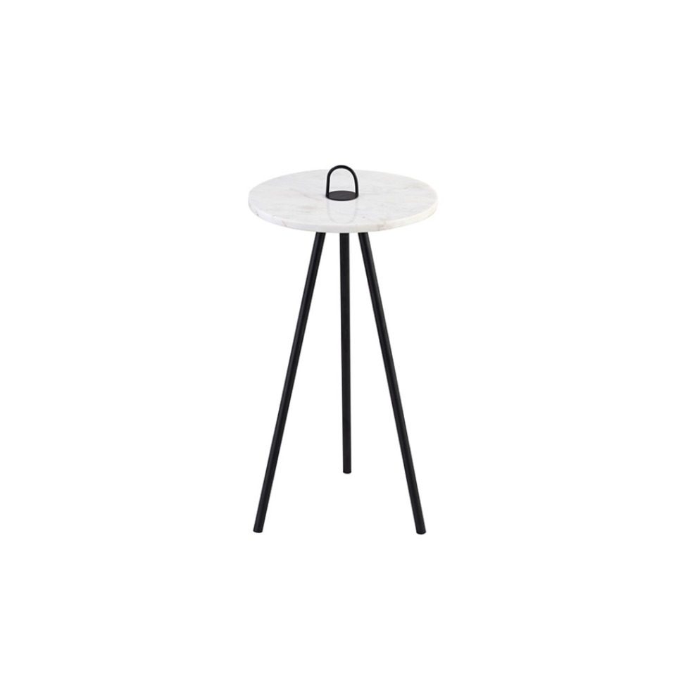 Фото Стол 26942-60, 30, мрамор,металл, Black white, ROOMERS FURNITURE - интернет-магазин МегаТерем в Москве