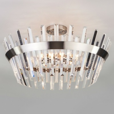 Светильник на штанге TK Lighting Steccato 10111/8 сатин-никель / прозрачный хрусталь Strotskis EV_a047847