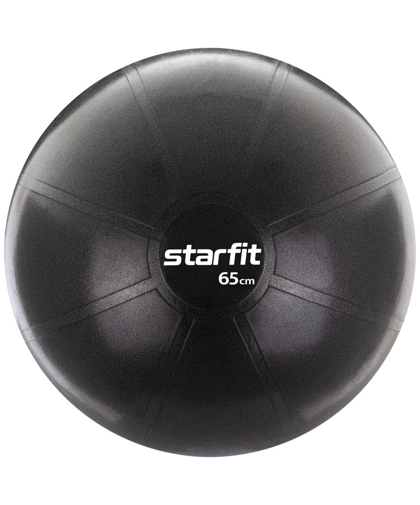 Фото БЕЗ УПАКОВКИ Фитбол STARFIT GB-107, 65 см, 1200 гр, без насоса, черный, антивзрыв (2100824) - интернет-магазин МегаТерем в Москве