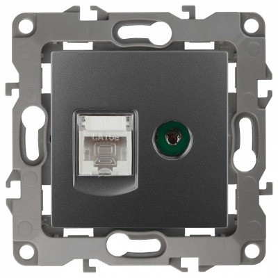 ТВ-розетка и розетка Ethernet RJ-45 без рамки Эра Эра 12 12-3110-12 ER_B0027447