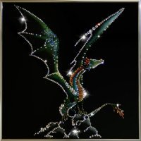Картина Крылатый дракон с кристаллами Swarovski (1189)